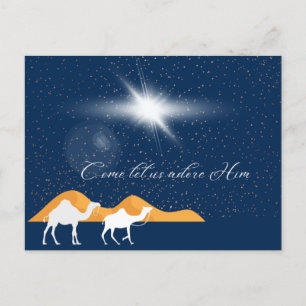 Kommen Sie Lass uns Adore Ihm Postkarte