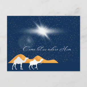 Kommen Sie Lass uns Adore Ihm Postkarte