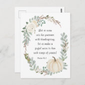 Kommen Sie mit der Erntedank Bibel in seine Gegenw Postkarte (Vorne/Hinten)