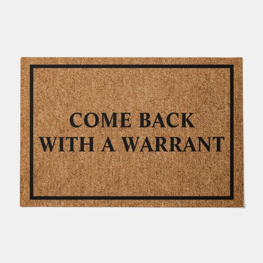 Kommen Sie mit einem benutzerdefinierten Warnhinwe Fußmatte (Vorderseite)