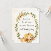 Kommen Sie mit Erntedank Flat in seine Gegenwart Karte (Vorderseite/Rückseite Beispiel)