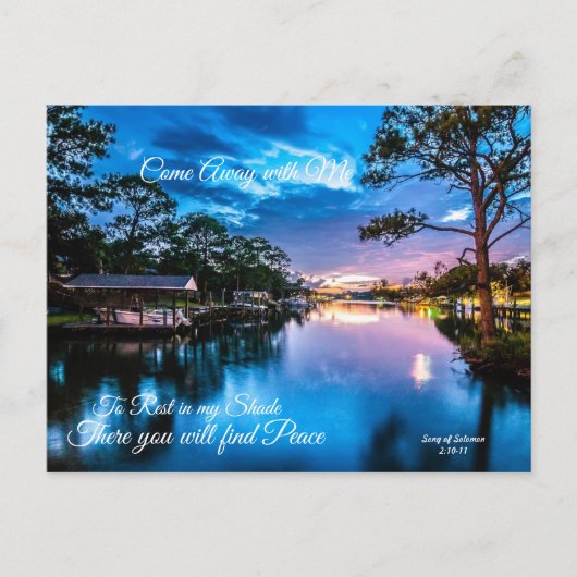 Kommen Sie mit Me Serene Lake Postcard weg Postkarte (Vorderseite)