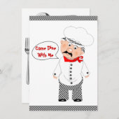 Kommen Sie mit mir Koch Design essen Einladung (Vorne/Hinten)