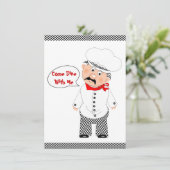 Kommen Sie mit mir Koch Design essen Einladung (Stehend Vorderseite)