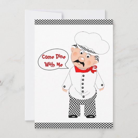 Kommen Sie mit mir Koch Design essen Einladung (Vorderseite)