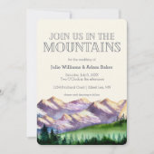 Kommen Sie mit uns in die Berge | Rustikale Hochze Einladung (Vorderseite)