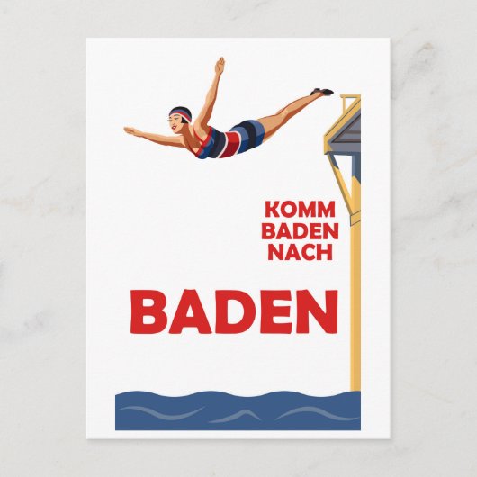 Kommen Sie nach Baden Baden Postkarte (Vorderseite)