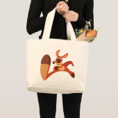"Kommen Sie!" Niedlicher Cartoon Kangaroo Bag Jumbo Stoffbeutel (Vorderseite (Produkt))
