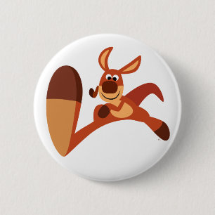 "Kommen Sie!" Niedlicher Cartoon Kangaroo Button A
