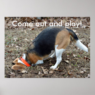 Kommen Sie raus und spielen Sie Beagle Digitalisie Poster