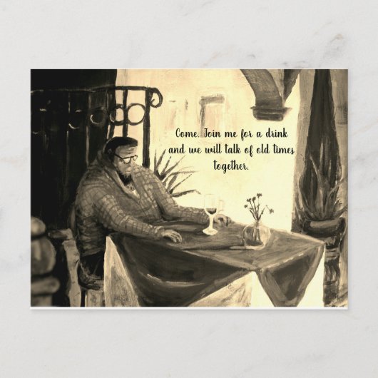 Kommen Sie, reden Sie über die Einladung der alten Postkarte (Vorderseite)