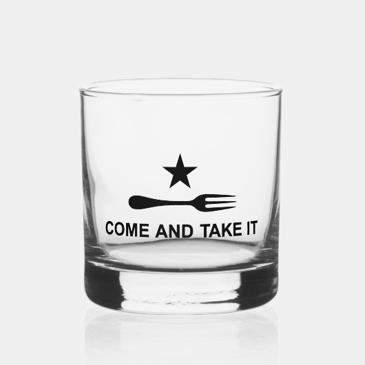 Kommen Sie und nehmen Sie es Gabel Whiskyglas (Vorderseite)