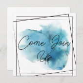 Kommen Sie zu Card Blue Einladung (Vorne/Hinten)