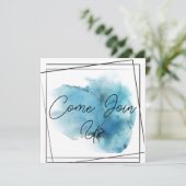 Kommen Sie zu Card Blue Einladung (Stehend Vorderseite)