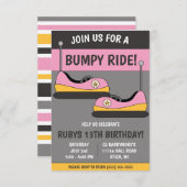 Kommen Sie zu einem Bumpy Ride! Bumper Cars Geburt Einladung (Vorne/Hinten)
