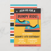 Kommen Sie zu einem Bumpy Ride! Bumper Cars Geburt Einladung (Vorne/Hinten)