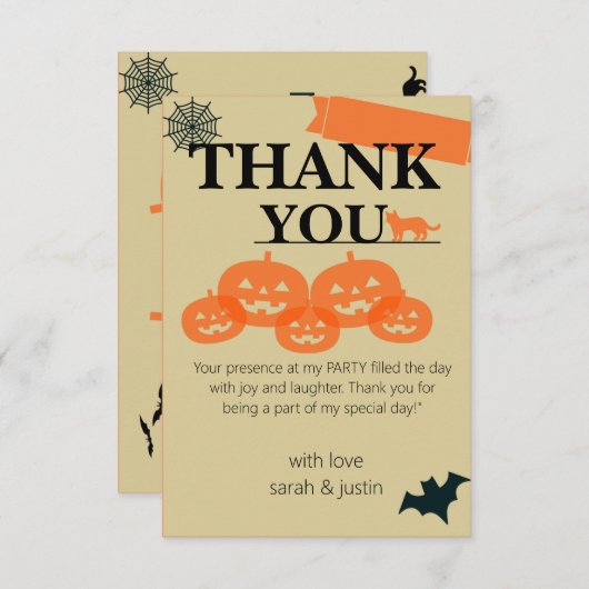Kommen Sie zu einem Spooktacular Halloween Bash!" Dankeskarte (Vorne/Hinten)