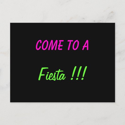 KOMMEN SIE ZU EINER FIESTA!!! - Einladung auf Post (Vorderseite)