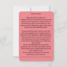 Kommen Sie zu Jesus Heilsgebet-Karte Peach