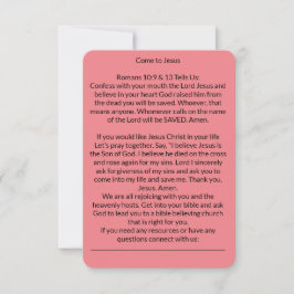 Kommen Sie zu Jesus Heilsgebet-Karte Peach RSVP Karte