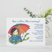 Kommen Sie zu Regen oder zum Schwein Einladung (Stehend Vorderseite)