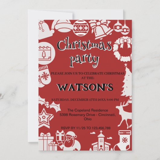 "Kommen Sie zu uns für ein Weihnachtsfest im Jolly Einladung (Vorderseite)