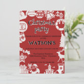 "Kommen Sie zu uns für ein Weihnachtsfest im Jolly Einladung (Stehend Vorderseite)