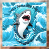 Kommen Sie zu uns für einen bissigen Hai Fensteraufkleber (Blatt 2)