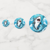 Kommen Sie zu uns für einen bissigen Hai Konfetti (Vorderseiten)