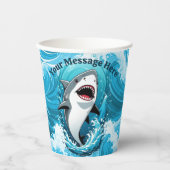 Kommen Sie zu uns für einen bissigen Hai Pappbecher (Vorderseite)