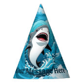 Kommen Sie zu uns für einen bissigen Hai Partyhütchen (Vorderseite)