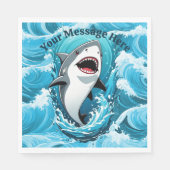 Kommen Sie zu uns für einen bissigen Hai Serviette (Vorderseite)