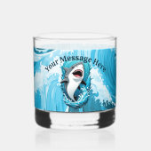 Kommen Sie zu uns für einen bissigen Hai Whiskyglas (Rückseite)