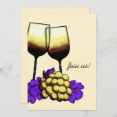 Kommen Sie zu uns! Weinprobe Party Einladung (Vorne/Hinten)