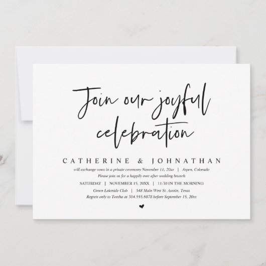 Kommen Sie zu unserem fröhlichen Festessen, Hochze Einladung (Vorderseite)