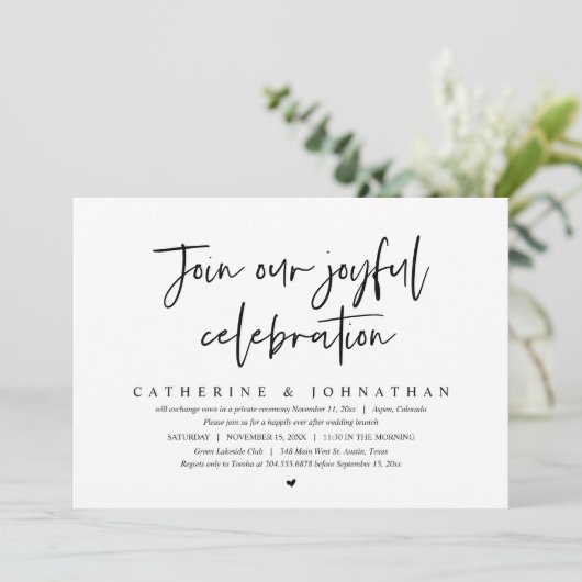 Kommen Sie zu unserem fröhlichen Festessen, Hochze Einladung (Stehend Vorderseite)