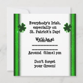 Kommen Sie zu unserem St Patrick's Day zusammen! Einladung (Rückseite)