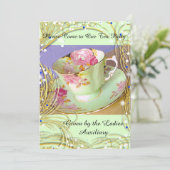 KOMMEN SIE ZU UNSERER TEA-PARTY EINLADUNG ARA-KÜNS (Stehend Vorderseite)