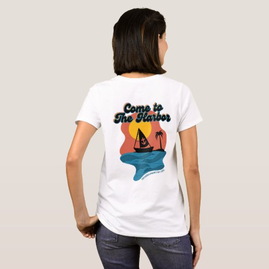 Kommen Sie zum Hafen Segelboot Shirt (Schwarz voll)