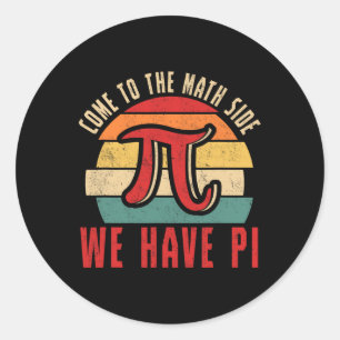 Kommen Sie zum Mathe Side Pi Tag Vintag Retro Math Runder Aufkleber