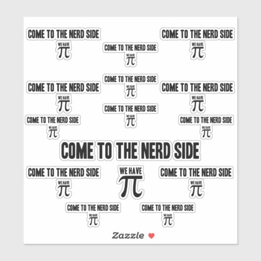 Kommen Sie zum Nerd für Pi Typografy Style Aufkleber (Blatt)