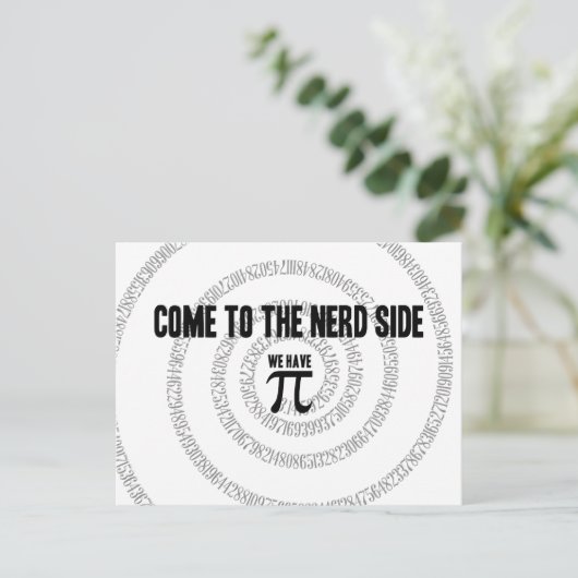 Kommen Sie zum Nerd für Pi Typografy Style Postkarte (Stehend Vorderseite)