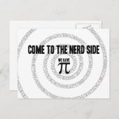 Kommen Sie zum Nerd für Pi Typografy Style Postkarte (Vorne/Hinten)