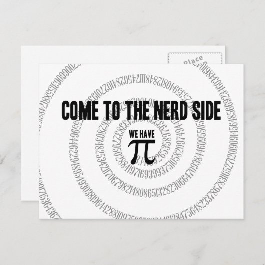 Kommen Sie zum Nerd für Pi Typografy Style Postkarte (Vorne/Hinten)