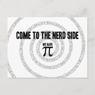 Kommen Sie zum Nerd für Pi Typografy Style Postkarte
