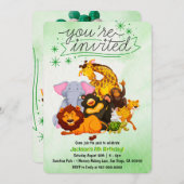 Kommen Sie zum Pack Safari Animal Party Einladung (Vorne/Hinten)