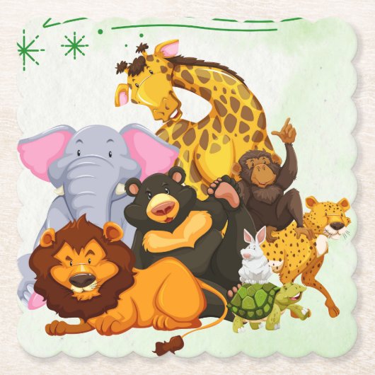 Kommen Sie zum Pack Safari Animal Party Untersetzer (Vorderseite)