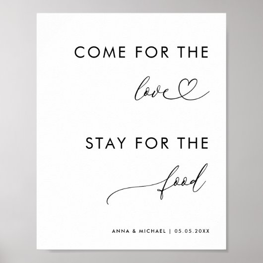 Kommen Sie zur Liebe Bleibe für Food Heart Wedding Poster (Vorne)