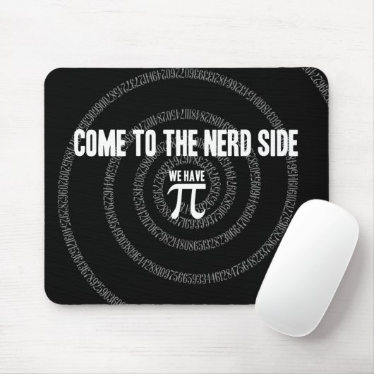 Kommen Sie zur Nerd-Seite für Pi auf Black Mousepad (Mit Mouse)