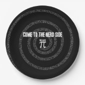 Kommen Sie zur Nerd-Seite für Pi auf Black Pappteller (Vorderseite)